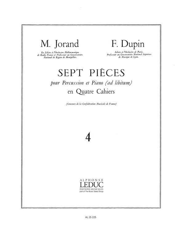 7 Pieces Vol.4 - Varietes, Percussion and Piano. 9790046252259