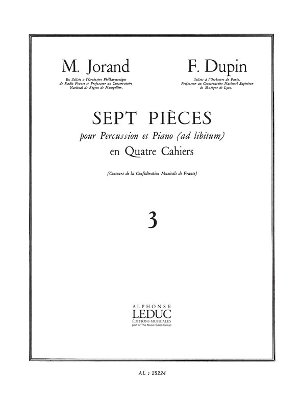 7 Pieces Vol. 3 - Rapsodie-Petite Ecossaise, Percussion and Piano. 9790046252242