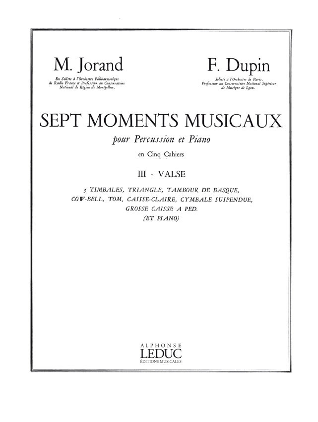 7 Moments musicaux 3 - Valse, Percussion and Piano