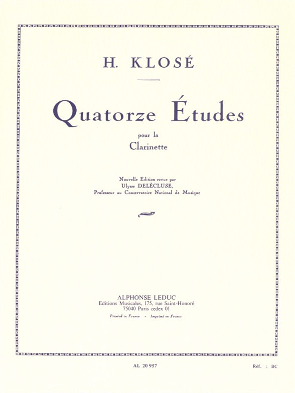 14 Etudes Op18, Clarinet. 9790046209574