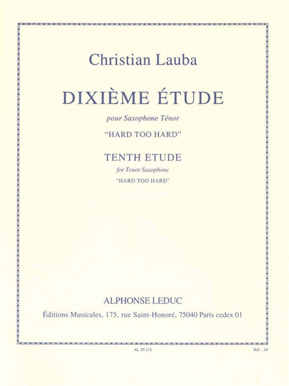 Etude nº 10, Saxophone in Bb