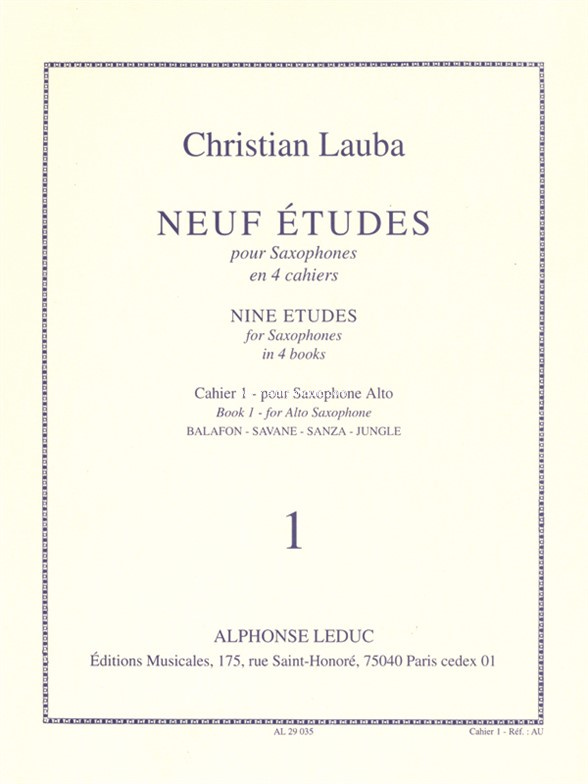 Neuf Etudes pour Saxophones, cahier 1: en 4 cahiers, Alto Saxophone
