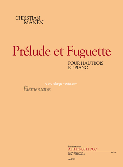 Prélude et fuguette, Oboe and Piano. 9790046298011