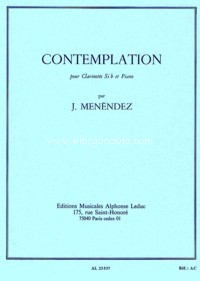 Contemplation, pour clarinette Si b et piano