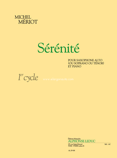 Serenite 1, Alto Saxophone and Piano