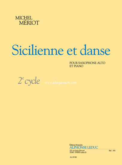 Sicilienne & Danse, Alto Saxophone and Piano