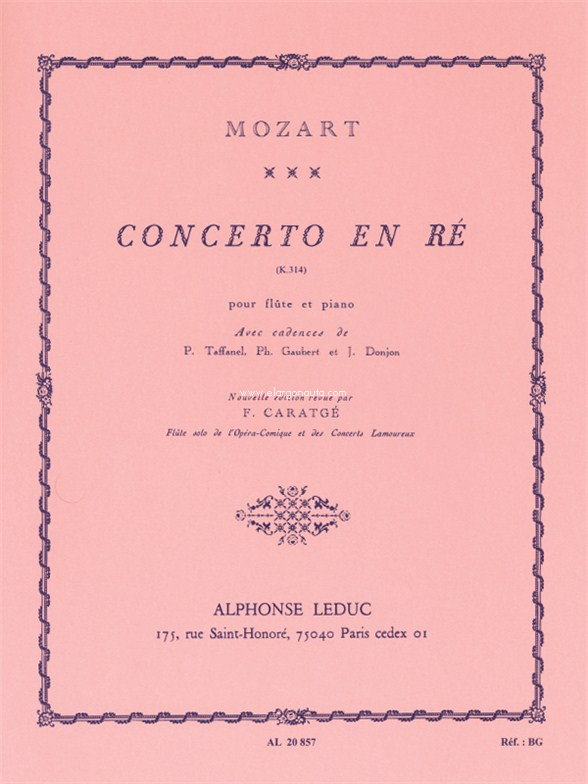 Concerto No.2 In D K314, Flute and Piano. 9790046208577