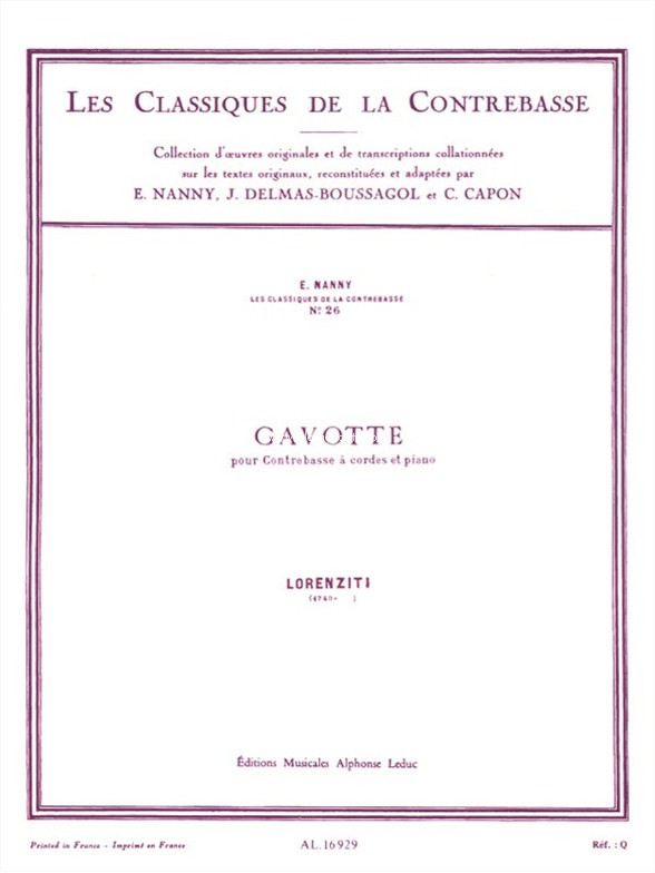 Gavotte, Double Bass. 9790046169298