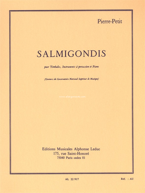 Salmigondis, Timpani, Percussion and Piano