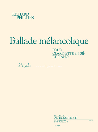 Ballade mélancolique, Clarinet and Piano