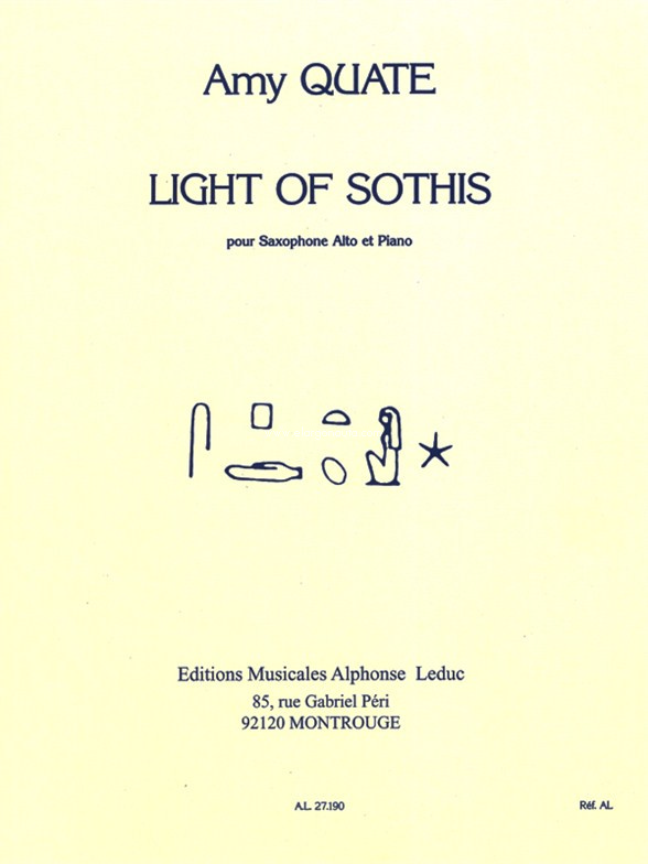 Light of Sothis for Alto Saxophone and Piano, Saxophone, Piano, Score. 9790046271908