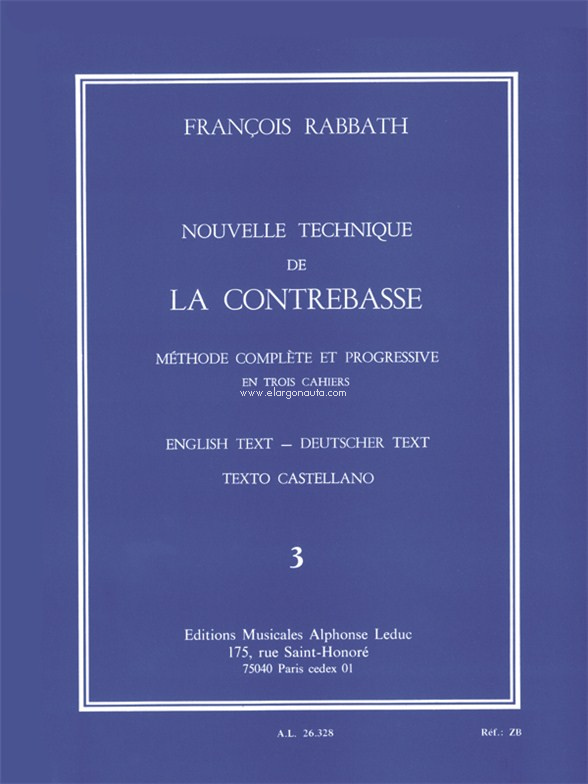 Nouvelle technique de la contrabasse, 3 = Nueva técnica del contrabajo, 3