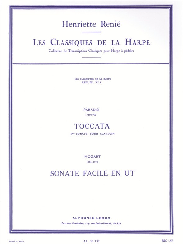 Les Classiques de la Harpe Vol. 4: Paradisi: Toccata & Mozart: Sonate facile en Ut