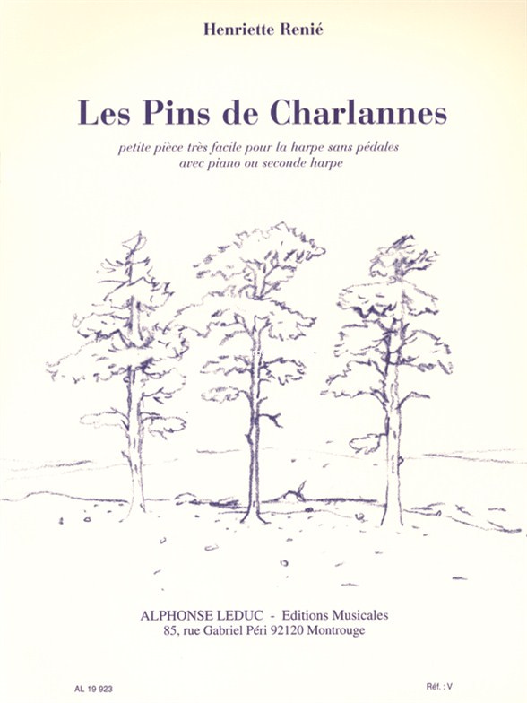 Les Pins de Charlannes: Petite pièce très facile pour la harpe sans pédales avec piano ou seconde harpe, Harp and Piano