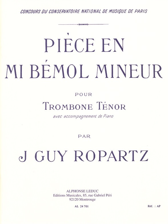 Piece En Mib Mineur, Tenor Trombone and Piano. 9790046247019