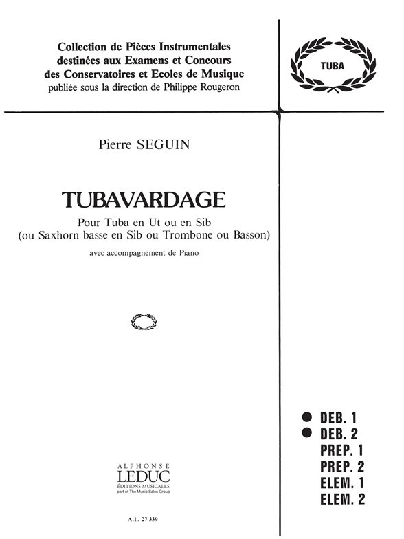 Tubavardage, Tuba [or Trombone, or Bassoon] and Piano. 9790046273391