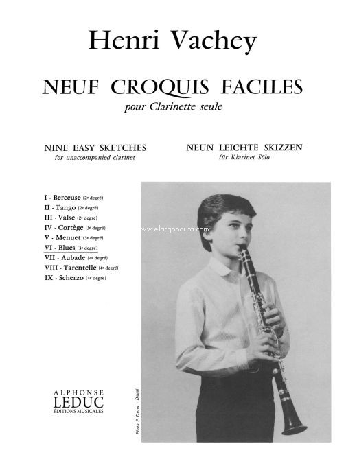 9 Croquis faciles No.6: Blues, Clarinet. 9790046259098
