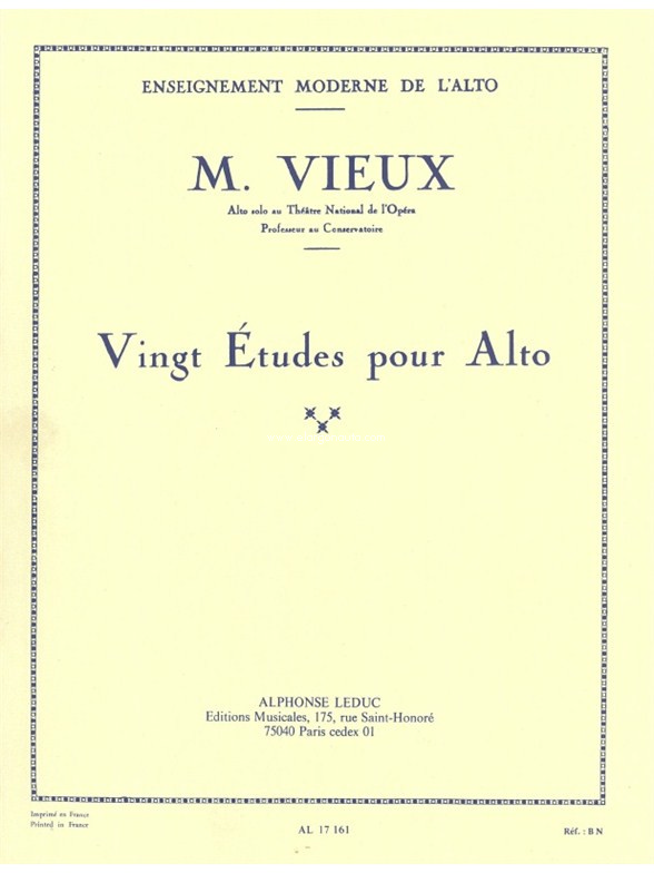 Vignt Études pour Alto. 