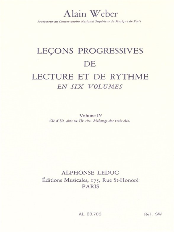 Leçons progressives de lecture et de rythme, vol. IV