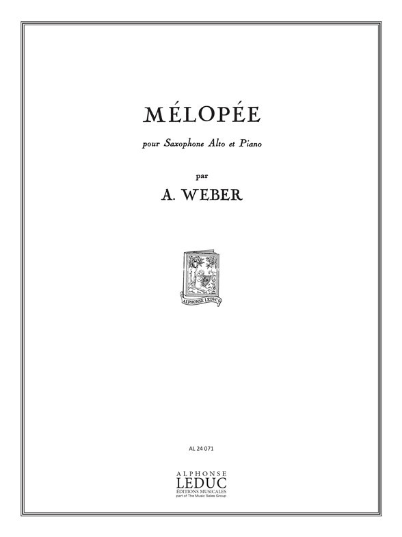 Mélopée, pour saxophone alto et piano