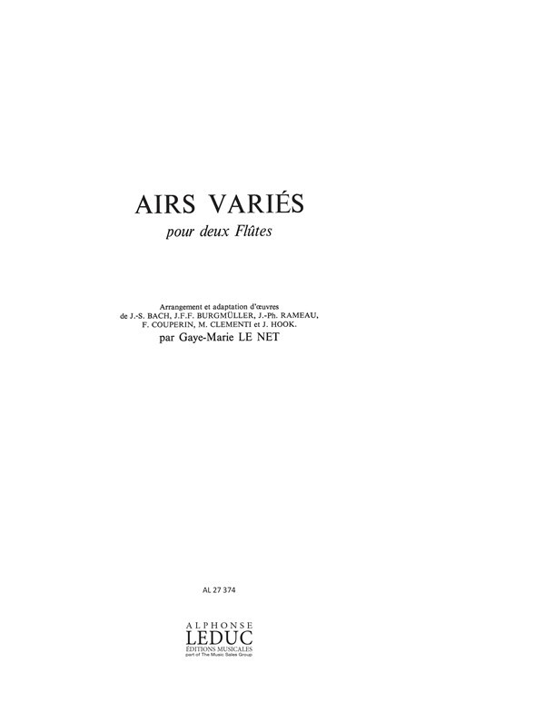 Airs Variés, 2 Flutes