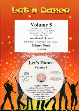Let's Dance Volume 5, Woodwind Quintet, Piano, Bass, Drums and CD. 9790230985048