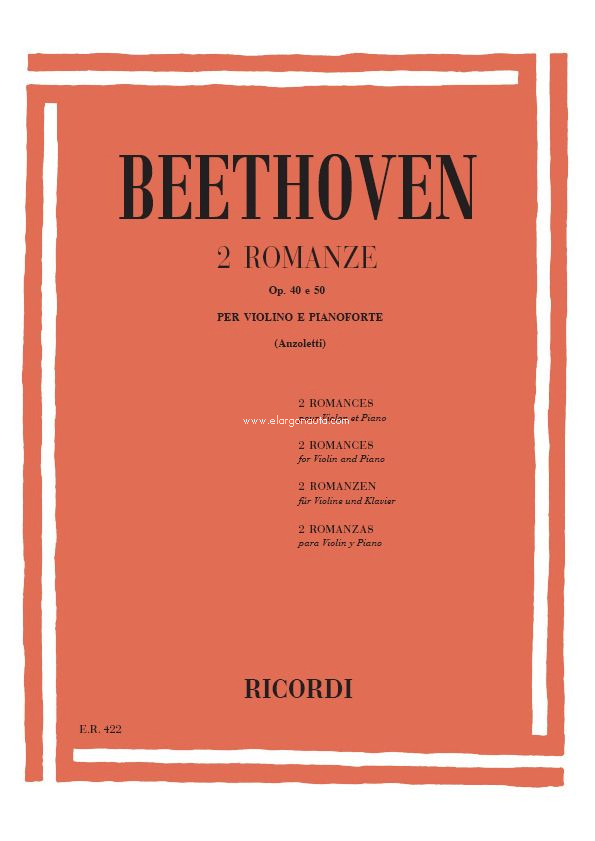 2 Romanze Op. 40 E 50, Violin and Piano. 9790041804224