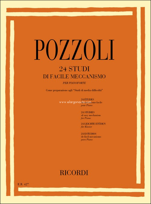 24 estudios de fácil mecanismo, para piano. 9790041804279