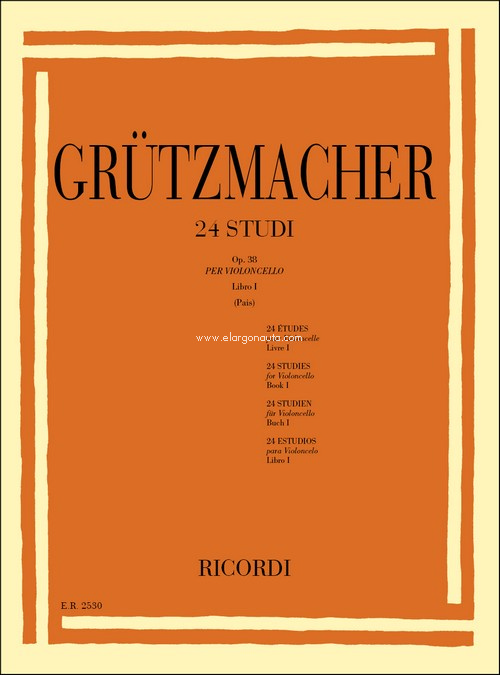 24 Studi Op.38 - Libro I (Pais): Per Violoncello. 9790041825304