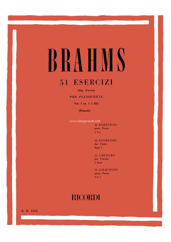 51 Esercizi Op. Extra: Volume I: Nn. 1 - 25 - Per Pianoforte