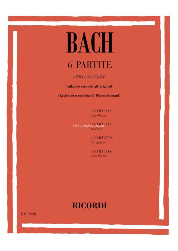 6 Partite Bwv 825 - 830, Piano