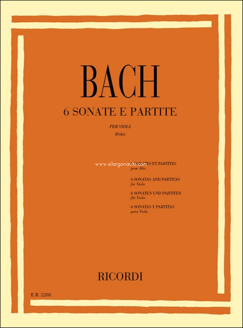 6 Sonate E Partite Bwv 1001 - 1006, Viola