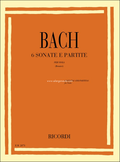 6 Sonate E Partite BWV 1001 - 1006: per viola, Viola. 9790041828732