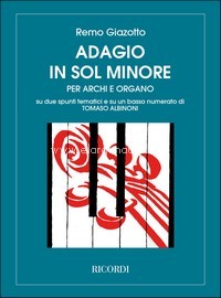 Adagio in sol minore: Per archi e organo, String Ensemble, Organ. 9790041296586