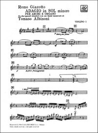 Adagio in sol minore (g minor), Violin, Violin, Viola, Cello, Bass, Organ