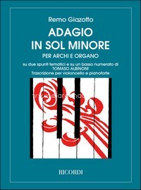 Adagio In Sol Min. Per Archi E Organo, 1 or 2 Cellos and Piano. 9790041320373