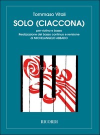 Solo (Ciaccona) Per Violino E Basso, Violin and Piano