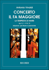 Concerto in Fa maggiore 'La tempesta di mare' RV 433, Op. X nº 1, F.VII-12, flauto e pianoforte. 9790041333144