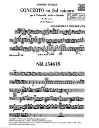 Concerto in Sol minor per 2 violoncelli e archi, RV 531, F.III-2, parti. 9790041346182