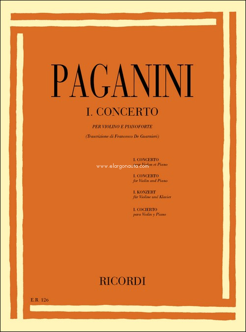 Concerto Per Violino N.1 In Re Op. 6, Violin and Piano