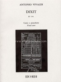 Dixit, RV 594, canto e pianoforte, Vocal Score