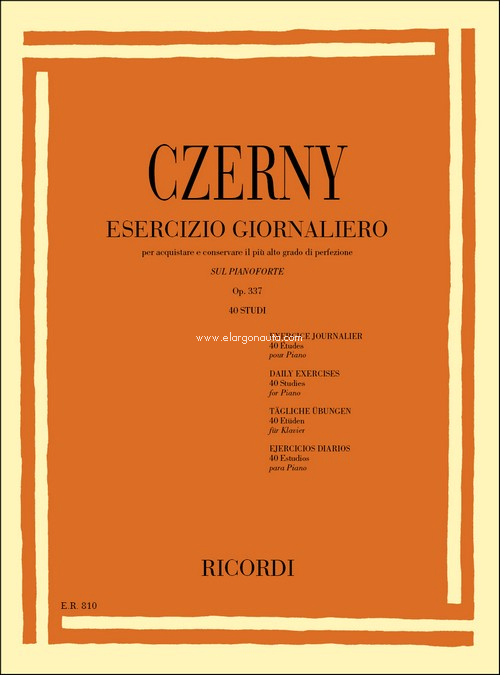 Esercizio Giornaliero Per Acquistare E Conservare: Op. 337, Piano