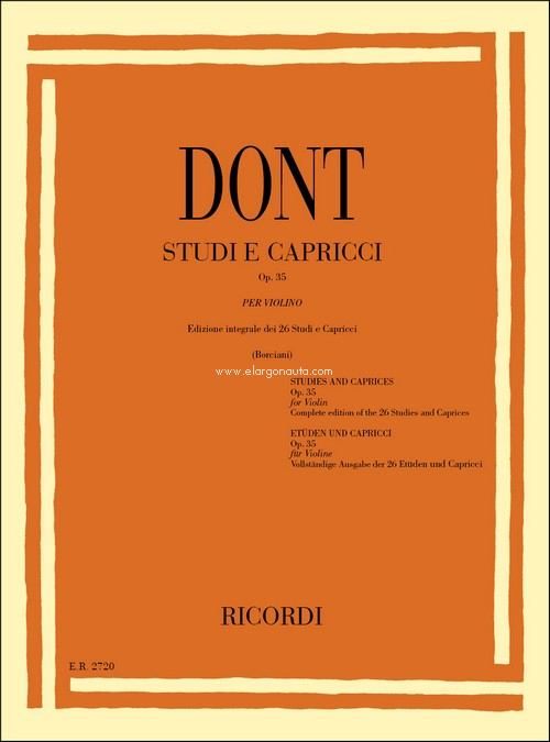 Studi E Capricci Op. 35, Violin. 9790041827209