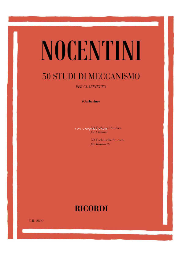 50 Studi Di Meccanismo: Per Clarinetto. 9790041828091