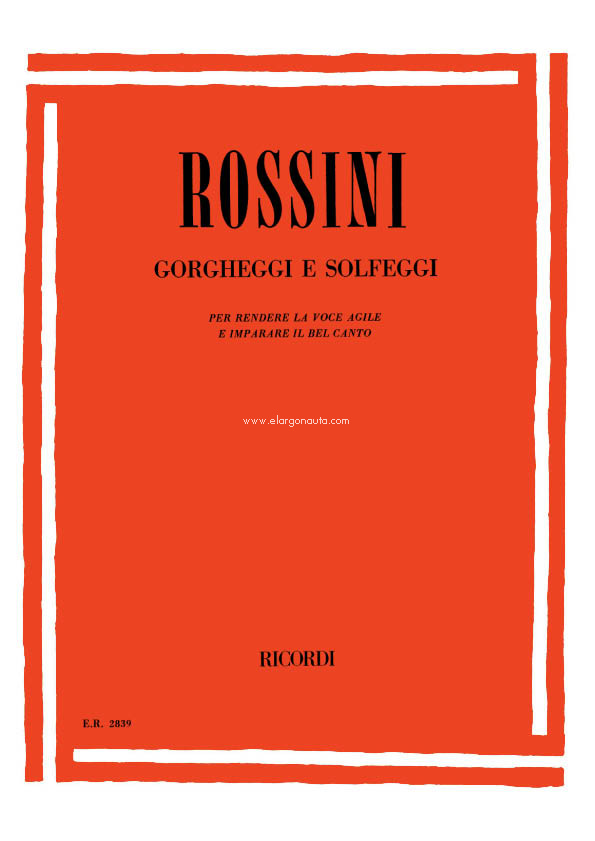Gorgheggi E Solfeggi, Vocal and Piano