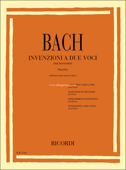 Invenzioni A 2 Voci, Piano