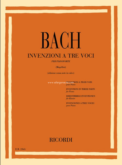 Invenzioni A 3 Voci: Edizione Senza Note In Calce - Per Pianoforte