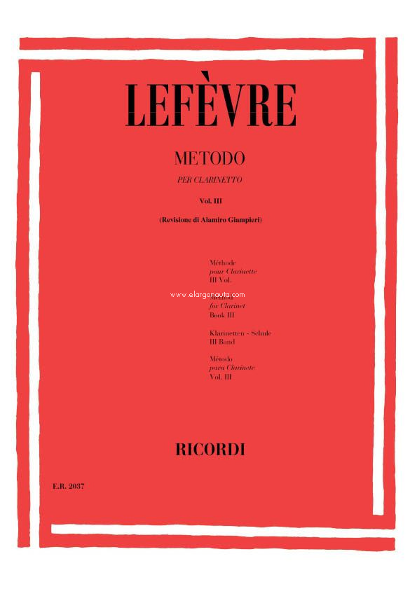 Metodo per Clarinetto - Volume III: 12 Sonate per due Clarinetti