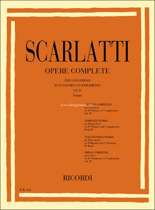 Opere Complete Per Clavicembalo Vol. IV: Ed. A. Longo - Sonate 151-200, Harpsichord
