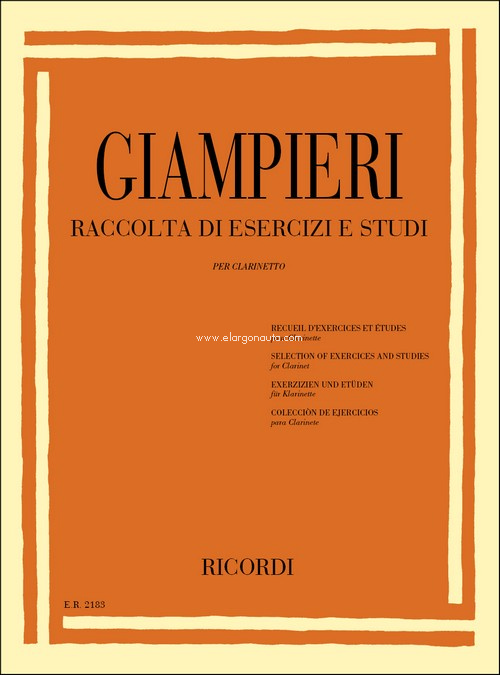 Raccolta di Esercizi e Studi, Clarinet